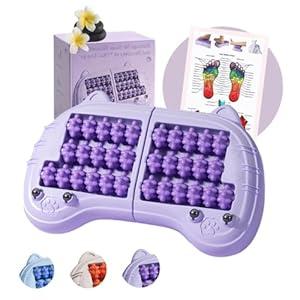 Foot Roller Massager for Plantar Fasciitis Relief, Large Size, Eases Foot Pain & Cold Feet, Enhances Circulation, Portable, Split into Two, Full-Body Washable (Purple)
