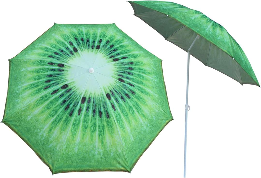 89022DC-KIWI Summer Kiwi, 72 x 62 inches Green Fruit Beach/Patio Umbrella