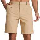 Men's Classic Fit 7/9/11 Inch Golf Shorts Lightweight Long Stretch Hiking Short with 4 Pockets for Casual Work (Khaki) 43