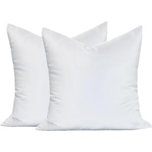 MoonRest Synthetic Down Alternative 18x18 Square Pillow Insert Form, for Decorative Throw Pillow, Sofa, Cushions, Body and Bed - Pack of 2- Size 18x18