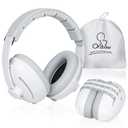 2-in-1 Baby Ear Muffs Noise Protection, Noise Cancelling Headphones for Babies up to 48 Months, Adjustable Infant Ear Protection with Non-Slip Band for Airplane Travel Sleep, White