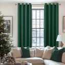 YoungsTex Emerald Green Velvet Curtains 84 Inch Length for Living Room, Blackout Drapes with Grommet Room Darkening Window Treatments for Bedroom, 2 Panels, 52 X 84 Inch