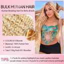 #613 Blonde Human Braiding Hair for Boho Braids 18 18 18 Inch Blonde Deep Wave Bulk Human Hair Knotless Boho Braiding Curly Virgin Hair Extensions 150g