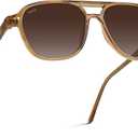 WearMe Pro Polarized Aviator Classic Double Bridge Women's Sunglasses (Crystal Copper Frame/Gradient Brown Lens)