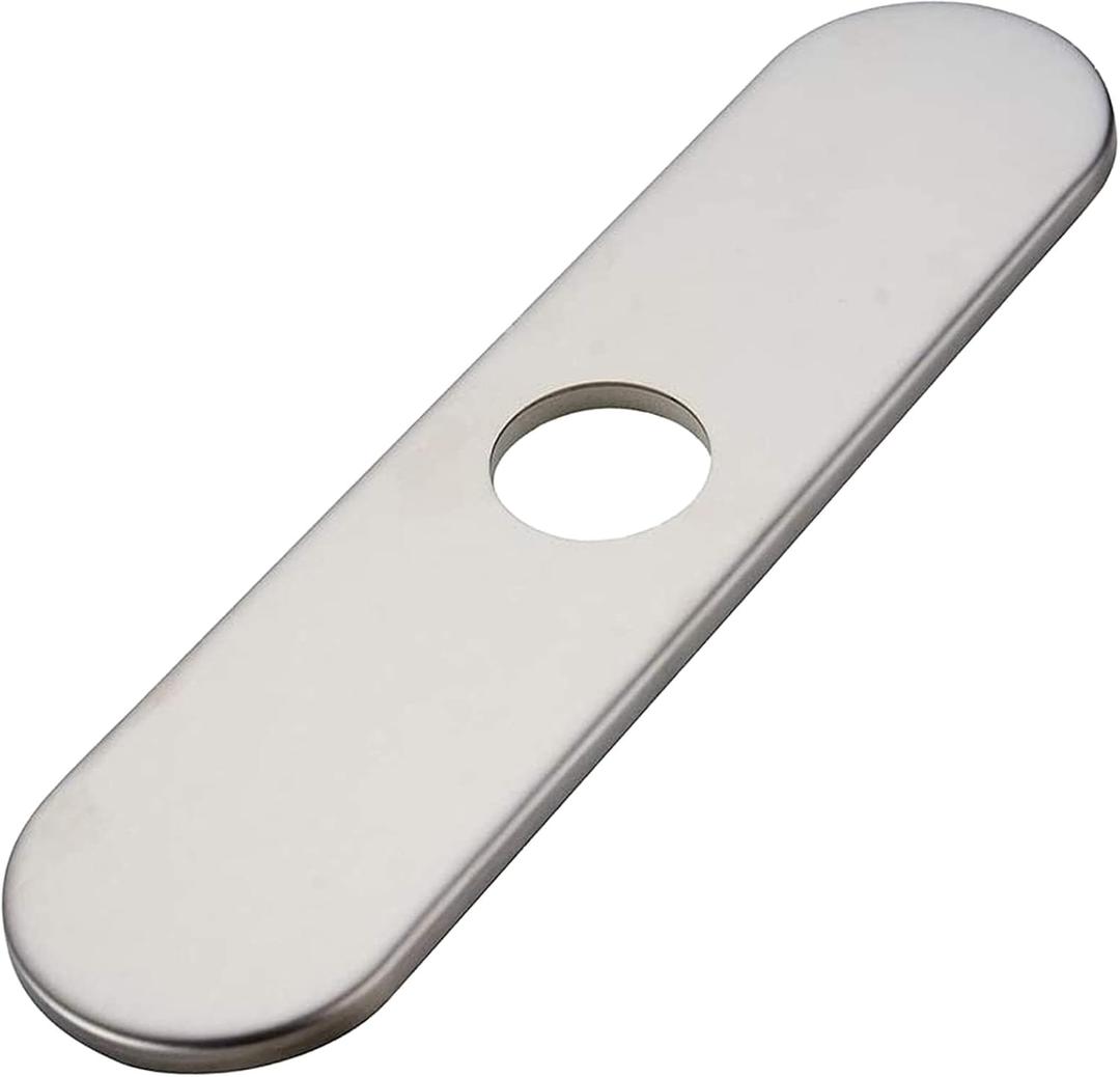 Brushed Nickel Faucet Plate, Sink Hole Cover, Faucet Deck Plate Round 10" Bathroom or Kitchen Sink Faucet 1 or 3 Hole Cover Deck Plate - Sink Faucet Hole Cover for Vanity Sink Faucet