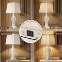 LuxSight Collection 32" Tall Table Lamps Set of 2 - Bedside Lamp with Fabric Shades - for Bedroom and Living Room with USB and Nightlight - Perfect for Nightstands and Bedrooms - Bulbs Included