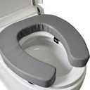 Padded Toilet Seat Cushion with 2-Inch High-Density Foam & Waterproof PU Fabric, U-Shape Padded Toilet Cushion - Secure Hook & Loop Tape, Fits Standard Toilets (Grey)