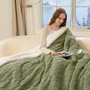 Twin Electric Blanket 62"X84" Green - Soft Thick Warm Sherpa Heated Blanket for Winter with 5 Fast Heating Levels & 10hrs Auto Off for Women Gift, Washable & ETL Certified for Office, Bed