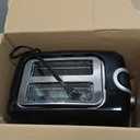 BLACK+DECKER 2-Slice Toaster, Extra Wide Slots for Bagels & Thick Bread, 6 Browning Settings, Removable Crumb Tray, Cancel Button, 850W, Black