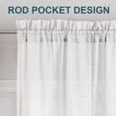 Turquoize White Linen Curtains 96 Inches Long Semi Sheer Curtains Light Filtering Linen Drapes for Living Room/Bedroom 2 Panels Set Rod Pocket Window Treatments Panels,W52 x L96, White