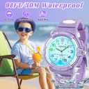 Juboos Kids Watch Analog for Boys Girls, Childrens Waterproof Soft Strap Kids Time Teaching Quartz Wristwatch for Ages 5-15