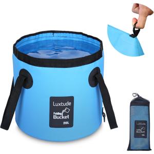 Luxtude Collapsible Bucket with Handle, 5 Gallon(20L), Portable & Ultra Lightweight Outdoor Basin Bucket, Folding Bucket for Fishing, Camping, Hiking (1 Pack, Blue)