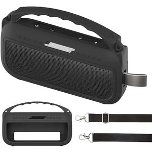 JCHPINE Silicone Cover Case for Bose SoundLink Flex Portable Bluetooth Speaker 2nd Gen, Protective Holder Accessories (Silicone case, Black)