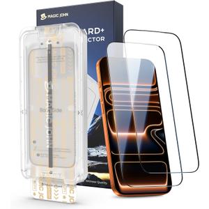 MAGIC JOHN 3rd Gen Upgraded for iPhone 17 Pro Max Screen Protector 6.9 Inch,HD Clear,Shatterproof Tempered Film,Auto Dust-Elimination,Bubble Free,Easy Installation,2 Pack