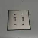 ENERLITES Toggle Light Switch Metal Midway Wall Plate, Corrosion Resistant, Mid-Size 2-Gang 4.88" x 4.92", UL Listed, 7712M, 430 Stainless Steel, Silver