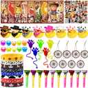 HAVAGDTM 139 PCS Western Cowboy Party Favors with Stickers Silicone Bracelets Mini Duck Bulk Party Favors for Birthday Class Prizes Great Goodie Bag Fillers Party Favor Supplies