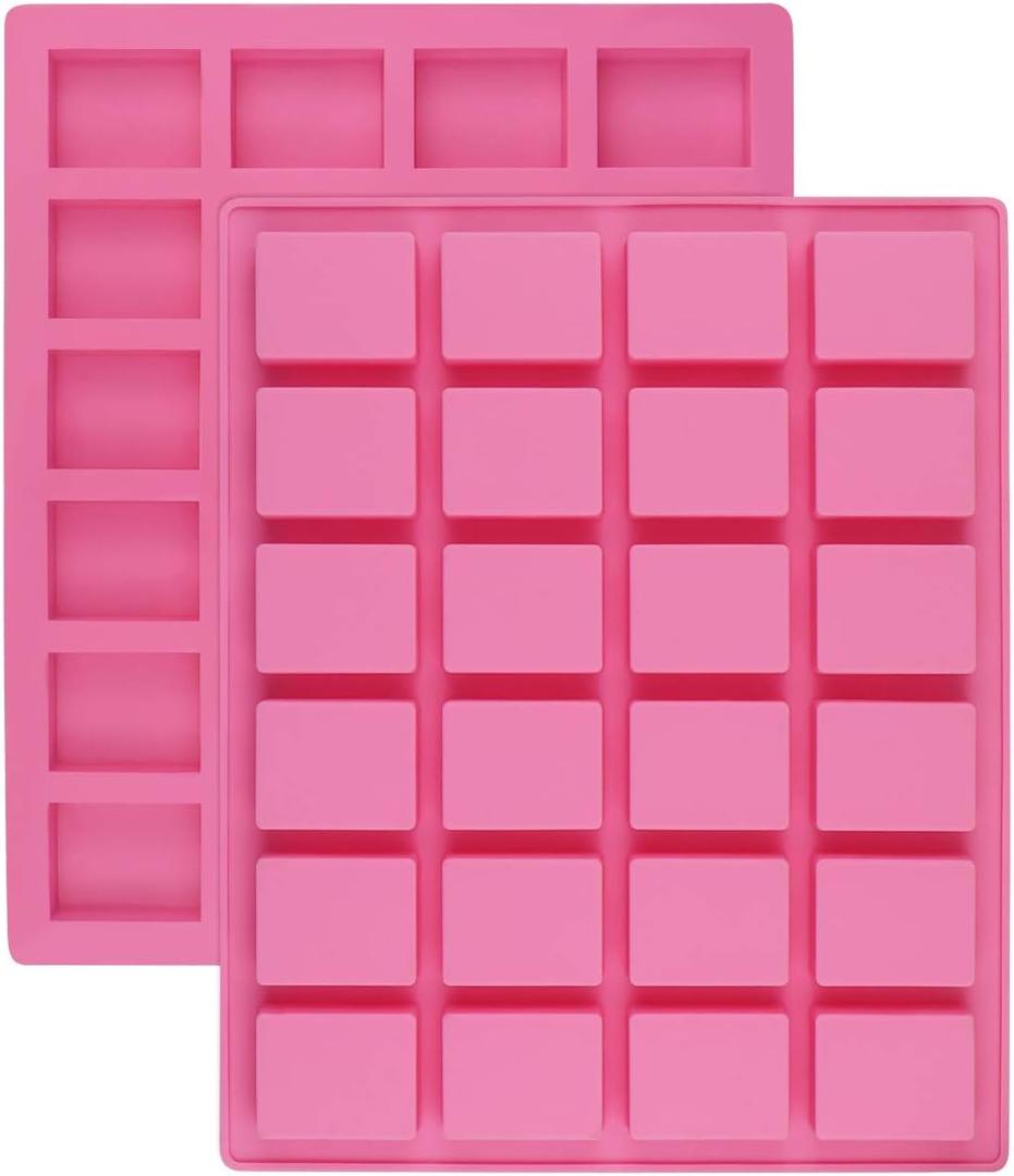 24-Cavity Rectangle Caramel Candy Silicone Molds,Chocolate Truffles Mold,Whiskey Ice Cube Tray,Grid Fondant Mould,Hard Candy Mold Pralines Gummy Jelly Mold