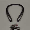 Bluetooth 5.0 Neckband Bluetooth Headphone, Sweat Resistant Noise Cancelling Stereo Headphones, and Retractable Ear Tips for Music, Conference, Videos (Black)