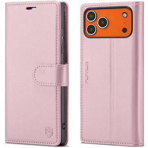 Wallet Case for iPhone 17 pro with Credit Card Holder,PU Leather Folio Flip Kickstand Protective Shockproof Cover for Apple 17 pro Phone Case (Pink, for iPhone 17 Pro - 6.3'')