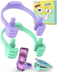 Stocking Stuffers for Teens Girls Boys: 2 Pack Thumbs Up Lazy Cell Phone Stand Hand Holder Funny Useful White Elephant Gifts for Adults Women Teen Girl Gifts Trendy Stuff Teenage Boys Girls Gift Ideas