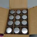 12 PC Glass medicine bottles 1oz 30 ml Glass Reagent Bottles Transparent Sample Jar, Wide Mouth, Screw Cap with Scale for Home, Argent Lid