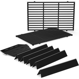 Grill Parts for Weber Genesis 300 Series with Front-Mounted Control, Fits Weber Genesis E310 E320 E330 Series Grill, 19.5" Grill Grates 7524 + 17.5 Flavorizer Bars 7621 + Heat Deflector 7622