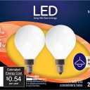 GE LED Light Bulbs, 40 Watt, Soft White, G16 Globe Bulbs, Small Base 2 Count (Pack of 1) (Frosted)