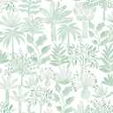 Heroad Green Wallpaper Leaf Peel and Stick Wall Paper Green and White Boho Removable Contact Paper Renter Friendly Self-Adhesive Waterproof for Bathroom Bedroom Cabinet and Drawer 17.3"x78.7"