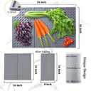 Silicone Dish Drying Mat for Kitchen Counter, Collapsible Trifold Large Dish Drainer Mat, Drying Mat with Hook, 24x16In Non-Slip Silicone Sink Mat, Easy to Clean (Gray)