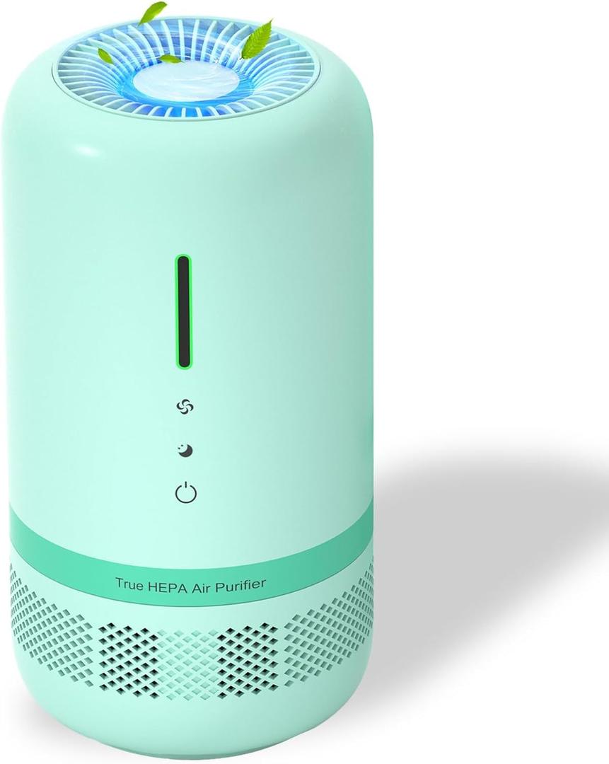 Air Purifiers for Home,H13 HEPA Small Air Purifier for Room up to 960ft,Air Purifiers for Home Pets,Odor,Dust,Quiet Air Cleaner for Office,Living Room,Bedroom,Kitchen,Green 1 Pack