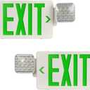 TANLUX Green Exit Sign with Emergency Lights, LED Emergency Exit Light with Battery Backup, UL Listed, AC 120/277V, Commercial Emergency Lights Combo for Business - 2 Pack