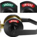 Commercial Door Handle for Restroom, Vacant Occupied Bathroom Lock, Occupied Door Handle, Privacy Indicator Door knob for Public & Industrial Buildings (Matte Black)