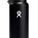 Hydro Flask Water Bottle - Insulated Stainless Steel - Wide Straw Lid, Non Spill, Leakproof in 40 Oz Black