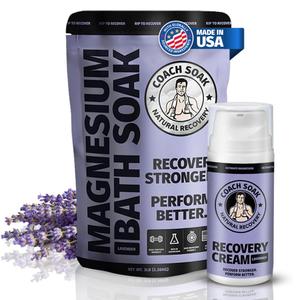 Coach Soak Recovery Bath Soak and Magnesium Lotion with MSM Lavender Bundle (1 Ounce (Pack of 2))