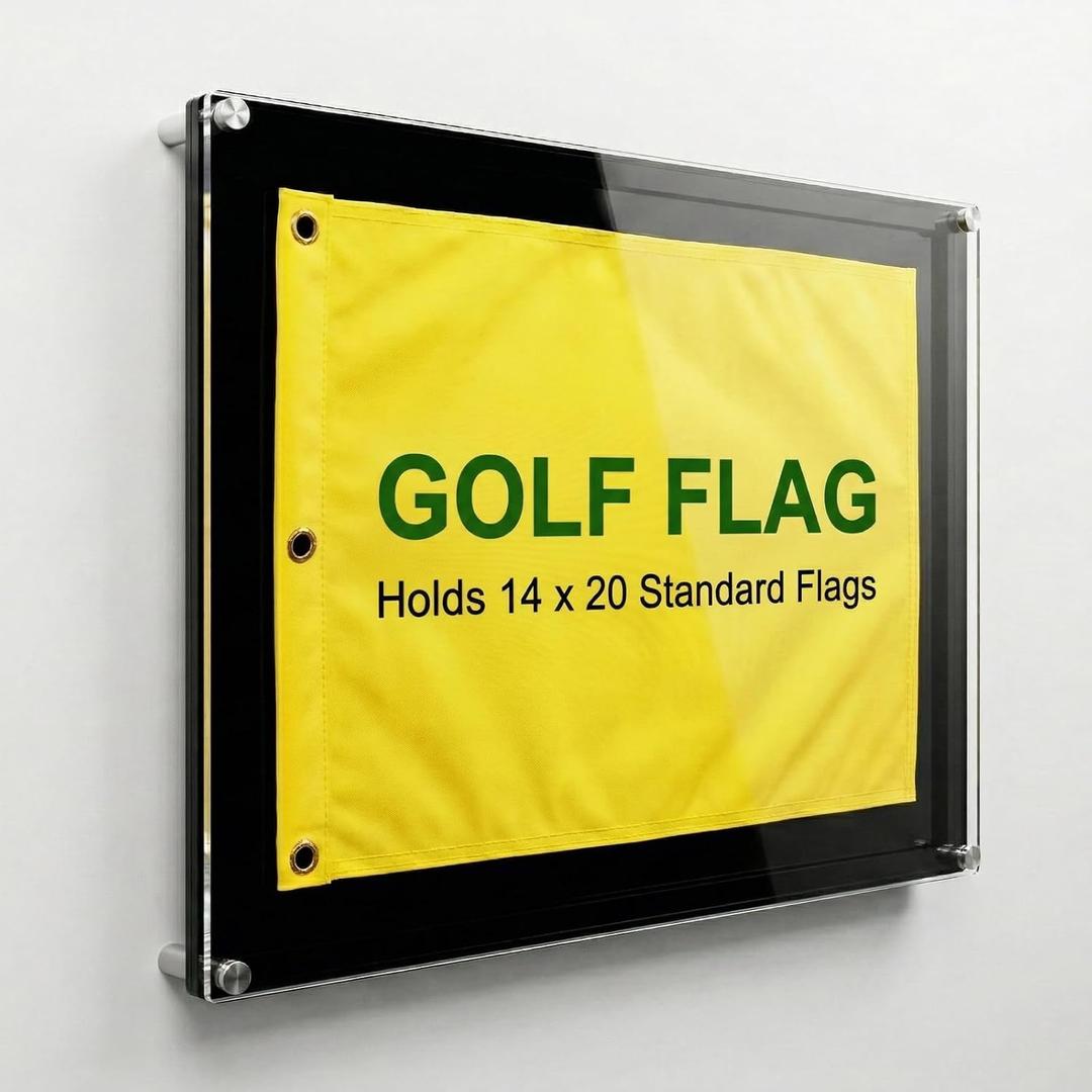 Acrylic Golf Flag Frame 16x22 for 14x20 Pin Flags, Wall Mount