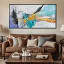 Arjun Abstract Framed Wall Art for Living Room Black and White Canvas Painting Bedroom Textured Hand Painted Modern Picture, Large for Home Office Mens Room Wall Decor 48"x24"