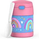 THERMOS FUNTAINER Insulated Food Jar, 10 Ounce, Kid Friendly Food Jar with Foldable Spoon, Rainbow Dreams
