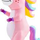 Spooktacular Creations Halloween Inflatable Costume, Full Body Unicorn Blow Up Costume for Adult Holiday Themed Cosplay Party (Pink)