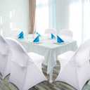 Babenest 100PCS Spandex Folding Chair Covers, Upgraded Universal Stretch Washable Fitted Chair Slipcovers Protector for Wedding, Holidays, Banquet, Party, Celebration (White)