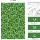 Artoid Mode Light Green Checkered Clover Shamrock St.Patrick's Day Kitchen Dish Towels, 18x26 Inch Farmhouse Holiday Spring Decoration Cleaning Set of 2