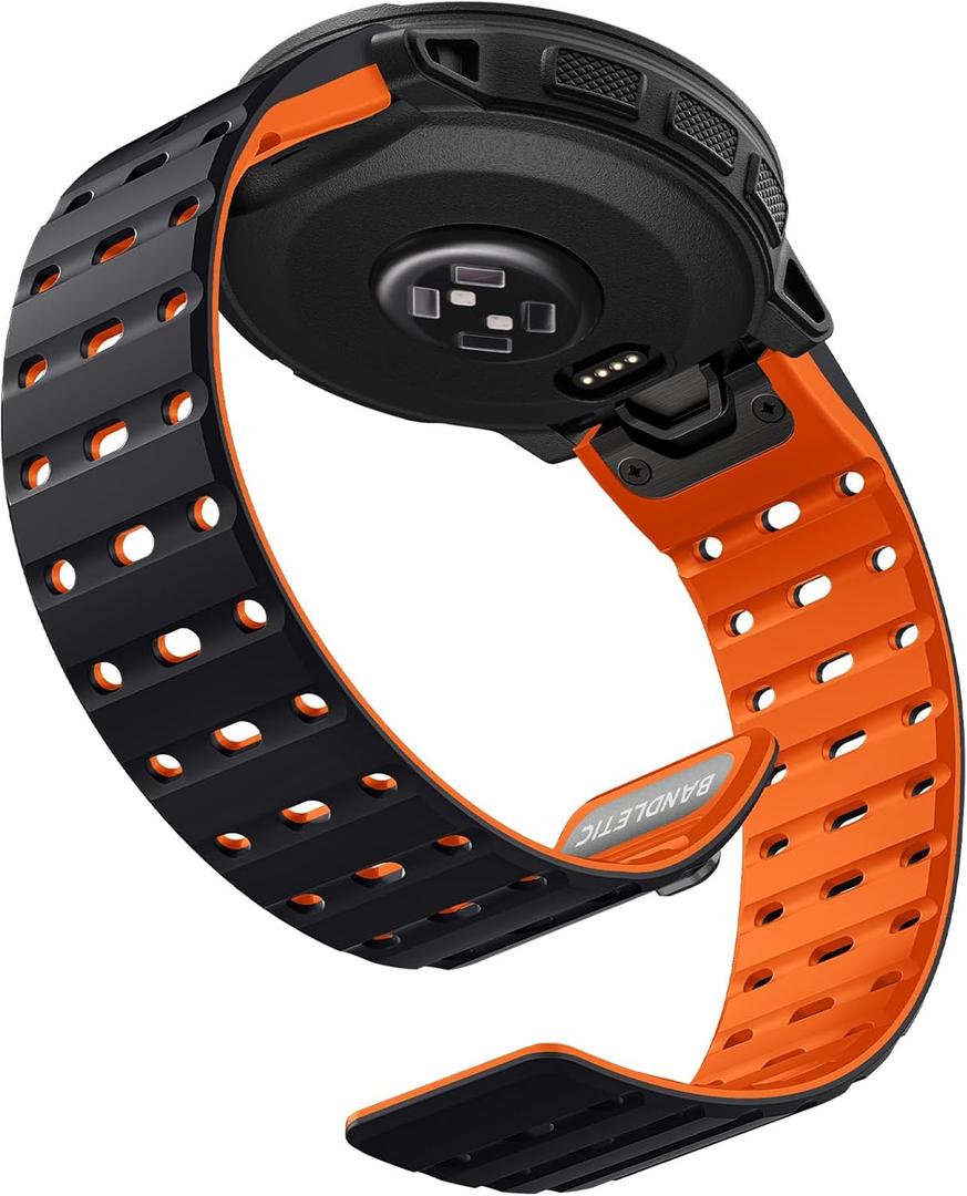 Bandletic Compatible with Garmin Instinct 2 Watch Band, Soft Silicone Magnetic Sport 22mm Quick Fit Strap for Fenix E/8 47mm/7/6/5/Forerunner 965/955/Approach S70 47mm/Tactix&Quatix 8-47mm/Descent G2
