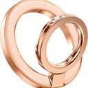 GVIEWIN Magnetic Phone Ring Holder, Compatible with MagSafe Phone Grip with Adjustable Stand, Magnet Phone Ring Kickstand for iPhone 17/16/15/14/13/12 Pro Max Plus Air/Other Phones (Clear/Orange)