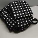 Portable Dog & Cat Car Seat - Under 13 lbs, With Cozy Bow Neck Pillow (Grid-Black)