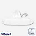 Dukal DawnMist Pre-Moistened Adult Washcloths, 9" x 13" – Soft, Disposable, Non-Sterile Wipes, 3 Pack (192 Total) – Hypoallergenic & Gentle for Personal Hygiene or Caregiving