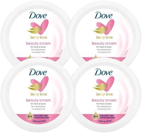 Dove Nourishing Body Care, Face, Hand, and Body Beauty Cream for Normal to Dry Skin Lotion for Women with 24-Hour Moisturization, 3-Pack, 2.53 Oz Each Jar