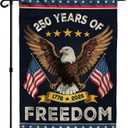 5 x 250th Anniversary America USA Garden Flag for Outside, 250 Years of Freedom 1776-2026 Eagle Design Patriotic Double-Sided Waterproof Yard Flag 12x18 Inch for 4th of July Memorial Day Outdoor Decor