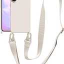 Compatible with iPhone 17 Case with Lanyard Crossbody iPhone Case with Strap Adjustable Shockproof Drop Protection Silicone Phone Cover for iPhone 17 6.3 inch Stone