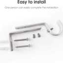 Curtain Rod Brackets Heavy Duty Drapery Hardware Adjustable Rod Holders for 7/8 or 1 Inch Rods, Set of 3 (White, fits rods up to 1 inch)