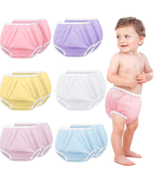 Funtery 12 Packs Waterproof Plastic Pants for Toddlers Reusable Diaper Covers Unisex Baby Potty Training Underwear Covers 4T