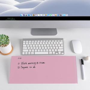 Desktop Glass Board with Stand Dry Erase Board Easel for Desk Reusable Desk Whiteboard (Pink)